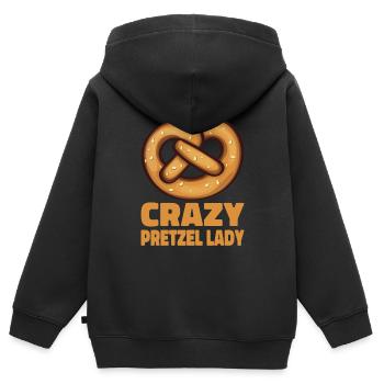 Bretzels Bretzels Boulangers Produits de boulangerie - Sweat Premium à capuche zippé enfant bio - noir - Dos - AI Model Kid Male (0cm)