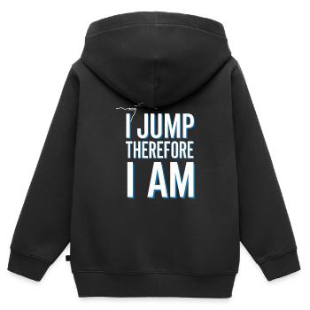 Plongée de falaise Sports d’aventure Thrill Seeker - Sweat Premium à capuche zippé enfant bio - noir - Dos - AI Model Kid Male (0cm)