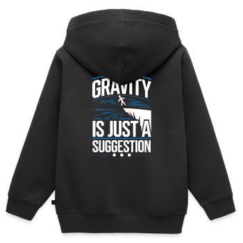 Plongée de falaise Sports d’aventure Thrill Seeker - Sweat Premium à capuche zippé enfant bio - noir - Dos - AI Model Kid Male (0cm)