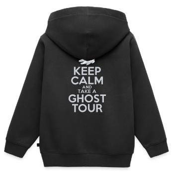 Spooky Adventures on Haunted Ghost Tours and - Kinder Premium Organic Zip Hoodie - Schwarz - Hinten - AI Model Kid Male (0cm)