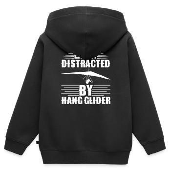 Deltaplane Parapente Deltaplane - Sweat Premium à capuche zippé enfant bio - noir - Dos - AI Model Kid Male (0cm)