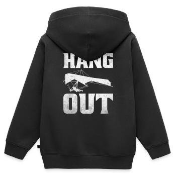 Deltaplane Parapente Deltaplane - Sweat Premium à capuche zippé enfant bio - noir - Dos - AI Model Kid Male (0cm)