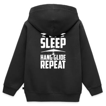 Deltaplane Parapente Deltaplane - Sweat Premium à capuche zippé enfant bio - noir - Dos - AI Model Kid Male (0cm)