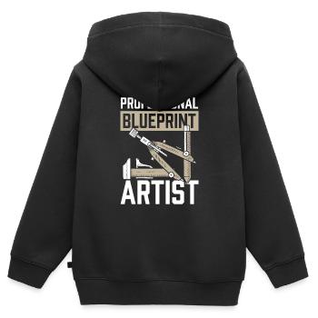 Auteur - Sweat Premium à capuche zippé enfant bio - noir - Dos - AI Model Kid Male (0cm)