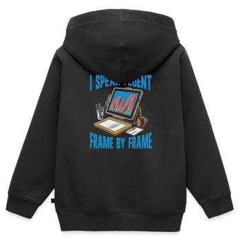 Animator - Kinder Premium Organic Zip Hoodie - Schwarz - Hinten - AI Model Kid Male (0cm)