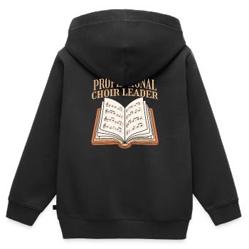 Professeur de chorale - Sweat Premium à capuche zippé enfant bio - noir - Dos - AI Model Kid Male (0cm)