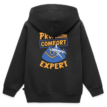Flight Attendant Stewardess - Kids Premium Organic Zip-up Hoodie - black - Back - AI Model Kid Male (0cm)