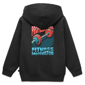 Fitness Trainers Personal Trainers - Kids Premium Organic Zip-up Hoodie - black - Back - AI Model Kid Male (0cm)