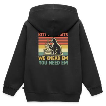 Kätzchenkekse Wir Kneten Em Du Brauchst Em Backen Backen - Kinder Premium Organic Zip Hoodie - Schwarz - Hinten - AI Model Kid Male (0cm)