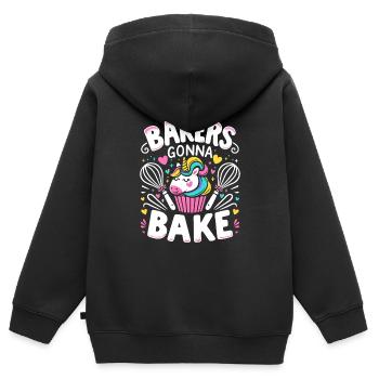 Bäcker werden Backen Gebäck Brot Backen Kuchen Bäcker - Kinder Premium Organic Zip Hoodie - Schwarz - Hinten - AI Model Kid Male (0cm)