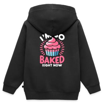 Ich bin gerade so gebacken Gebäck Brot Backen Kuchen Ba - Kinder Premium Organic Zip Hoodie - Schwarz - Hinten - AI Model Kid Male (0cm)