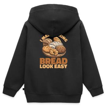Baker - Kids Premium Organic Zip-up Hoodie - black - Back - AI Model Kid Male (0cm)