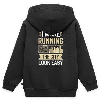 Town council - Kids Premium Organic Zip-up Hoodie - black - Back - AI Model Kid Male (0cm)