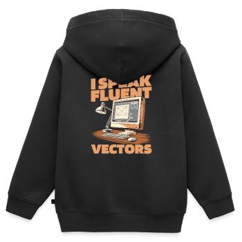 Grafikdesigner - Kinder Premium Organic Zip Hoodie - Schwarz - Hinten - AI Model Kid Male (0cm)
