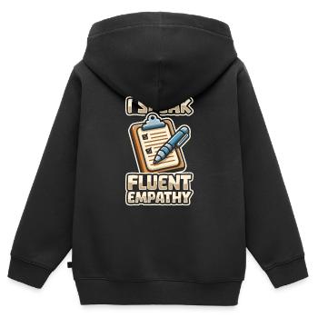 Conseiller - Sweat Premium à capuche zippé enfant bio - noir - Dos - AI Model Kid Male (0cm)