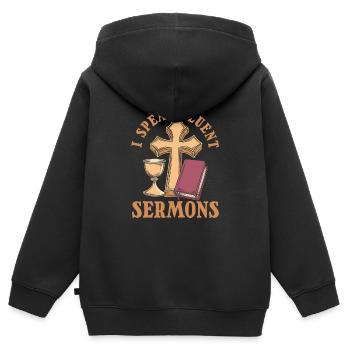 Priest - Kids Premium Organic Zip-up Hoodie - black - Back - AI Model Kid Male (0cm)