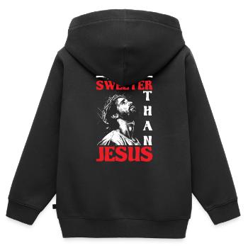 Nothing Sweeter Than Jesus - Kinder Premium Organic Zip Hoodie - Schwarz - Hinten - AI Model Kid Male (0cm)