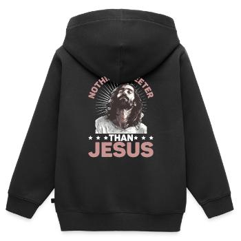 Nothing Sweeter Than Jesus 2 - Kinder Premium Organic Zip Hoodie - Schwarz - Hinten - AI Model Kid Male (0cm)