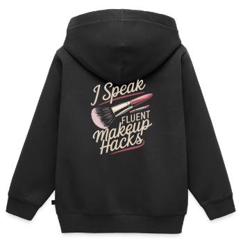 Spécialiste de la beauté - Sweat Premium à capuche zippé enfant bio - noir - Dos - AI Model Kid Male (0cm)