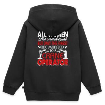 Crane Operator Married A Crane Operator - Kids Premium Organic Zip-up Hoodie - black - Back - AI Model Kid Male (0cm)