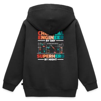 Chemical Engineer - Kids Premium Organic Zip-up Hoodie - black - Back - AI Model Kid Male (0cm)
