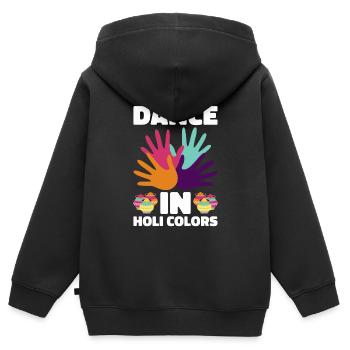 Holi India Holi Festival Happy Holi Fest - Kids Premium Organic Zip-up Hoodie - black - Back - AI Model Kid Male (0cm)