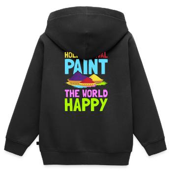 Holi India Holi Festival Happy Holi Fest - Kids Premium Organic Zip-up Hoodie - black - Back - AI Model Kid Male (0cm)