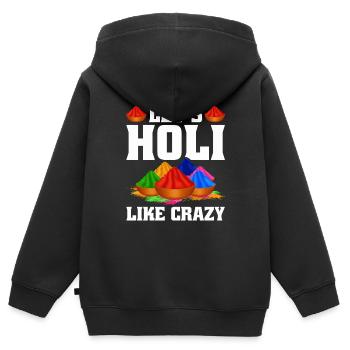 Holi India Holi Festival Happy Holi Fest - Kids Premium Organic Zip-up Hoodie - black - Back - AI Model Kid Male (0cm)