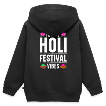 Holi India Holi Festival Happy Holi Fest - Kids Premium Organic Zip-up Hoodie - black - Back - AI Model Kid Male (0cm)
