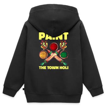 Holi India Holi Festival Happy Holi Fest - Kids Premium Organic Zip-up Hoodie - black - Back - AI Model Kid Male (0cm)