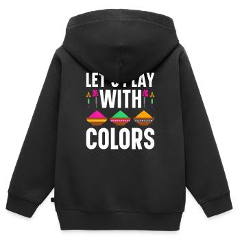 Holi India Holi Festival Happy Holi Fest - Kids Premium Organic Zip-up Hoodie - black - Back - AI Model Kid Male (0cm)