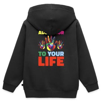 Holi India Holi Festival Happy Holi Fest - Kids Premium Organic Zip-up Hoodie - black - Back - AI Model Kid Male (0cm)