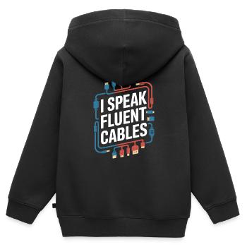 Av Techniker - Kinder Premium Organic Zip Hoodie - Schwarz - Hinten - AI Model Kid Male (0cm)
