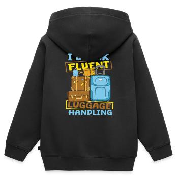 Chasseur - Sweat Premium à capuche zippé enfant bio - noir - Dos - AI Model Kid Male (0cm)