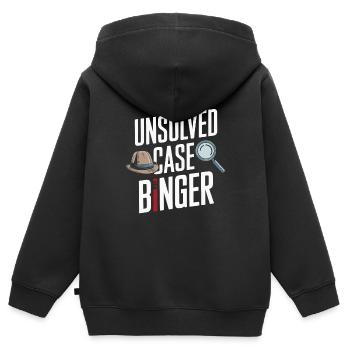 True Crime Fan für Krimi-Show-Liebhaber und - Kinder Premium Organic Zip Hoodie - Schwarz - Hinten - AI Model Kid Male (0cm)