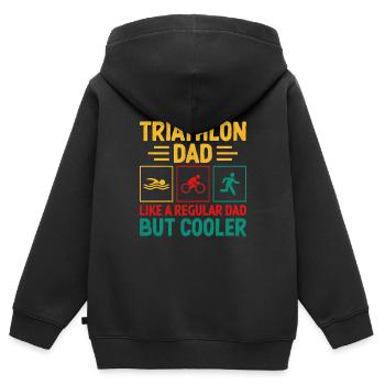 Triathlon-Vater wie ein normaler Vater, aber cooler Triath - Kinder Premium Organic Zip Hoodie - Schwarz - Hinten - AI Model Kid Male (0cm)