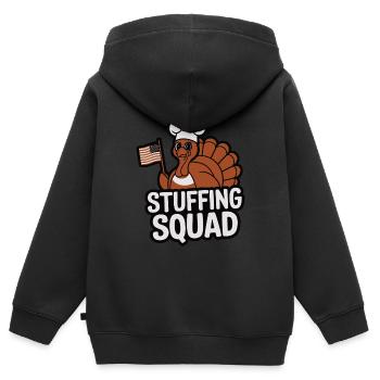 Lustiger Thanksgiving Truthahn - Kinder Premium Organic Zip Hoodie - Schwarz - Hinten - AI Model Kid Male (0cm)