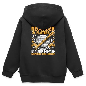 Recorder Players ist ein Schritt in Richtung musikalischer Brillian - Kinder Premium Organic Zip Hoodie - Schwarz - Hinten - AI Model Kid Male (0cm)