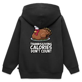 Lustiger Thanksgiving Truthahn - Kinder Premium Organic Zip Hoodie - Schwarz - Hinten - AI Model Kid Male (0cm)