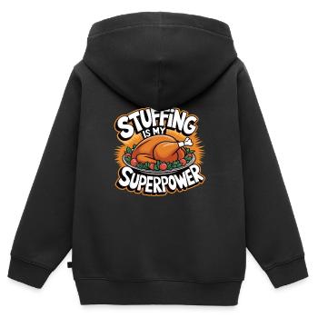 Lustiger Thanksgiving Truthahn - Kinder Premium Organic Zip Hoodie - Schwarz - Hinten - AI Model Kid Male (0cm)