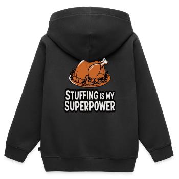 Lustiger Thanksgiving Truthahn - Kinder Premium Organic Zip Hoodie - Schwarz - Hinten - AI Model Kid Male (0cm)