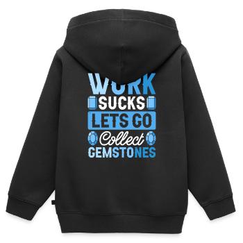 Pierres précieuses - Sweat Premium à capuche zippé enfant bio - noir - Dos - AI Model Kid Male (0cm)