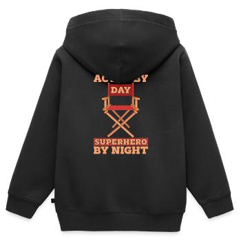 Schauspieler - Kinder Premium Organic Zip Hoodie - Schwarz - Hinten - AI Model Kid Male (0cm)