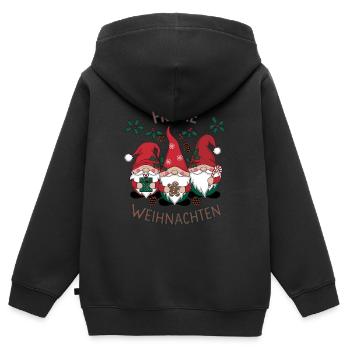 Joyeux Noël Idée de décoration de gnome festif - Sweat Premium à capuche zippé enfant bio - noir - Dos - AI Model Kid Male (0cm)