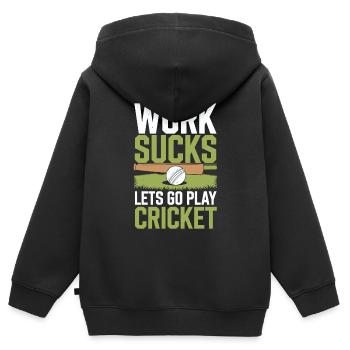 Cricket - Kinder Premium Organic Zip Hoodie - Schwarz - Hinten - AI Model Kid Male (0cm)