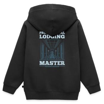 Hotelier - Kinder Premium Organic Zip Hoodie - Schwarz - Hinten - AI Model Kid Male (0cm)