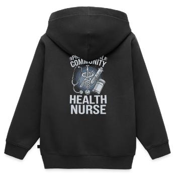 Community nurse - Kids Premium Organic Zip-up Hoodie - black - Back - AI Model Kid Male (0cm)