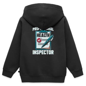 Health Inspector - Kids Premium Organic Zip-up Hoodie - black - Back - AI Model Kid Male (0cm)