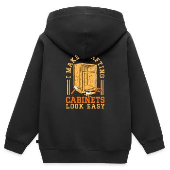 Tischler - Kinder Premium Organic Zip Hoodie - Schwarz - Hinten - AI Model Kid Male (0cm)