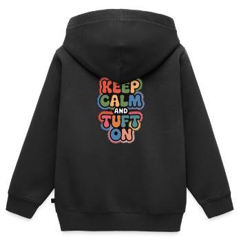 Diy-teppich Lustiger Teppich Tufting - Kinder Premium Organic Zip Hoodie - Schwarz - Hinten - AI Model Kid Male (0cm)